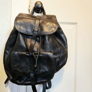 Black Leather Backpack